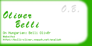 oliver belli business card